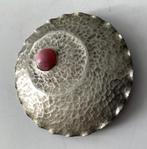 Broche Amsterdamse school rose steen zilver, Ophalen of Verzenden, Zilver, Broche