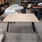 Boomstam Eettafel Tablo Eikenhout, met 2-standen poot Woood, Antiek en Kunst, Antiek | Meubels | Tafels, Ophalen