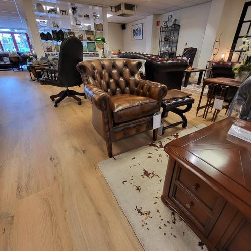 Chesterfield fauteuil Old Wessex in leer Ant. Tobacco cognac, Huis en Inrichting, Fauteuils, Zo goed als nieuw, Leer, 50 tot 75 cm