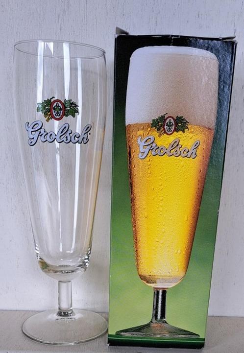 Grolsch Bierglas type Joffer met logo 5 in doosje, Verzamelen, Biermerken, Nieuw, Glas of Glazen, Grolsch, Ophalen of Verzenden