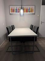 Eetkamer met stoelen, Gebruikt, 100 tot 150 cm, Metaal, Vier personen