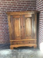 Mooie gave massief eiken miedenkast/linnenkast., Antiek en Kunst, Ophalen