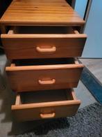 Verrijdbaar grene ladekastje, Ophalen of Verzenden, Gebruikt, Hout, Minder dan 45 cm