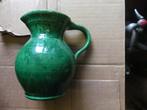 oud gedraaid aardewerk schenkkannetje 3 punts gebakken groen, Ophalen of Verzenden