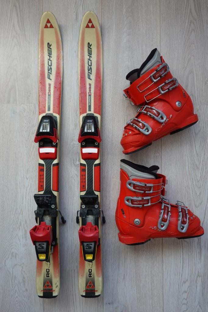 Set: Fischer ski’s (90 cm) met Nordica skischoenen (21,5), Sport en Fitness, Skiën en Langlaufen, Gebruikt, Ski's, Skiën, Fischer