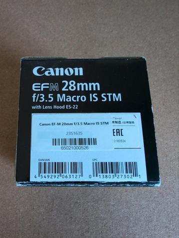 Canon FM 28MM f/3.5 Macro IS STM | EF-M 28 mm beschikbaar voor biedingen