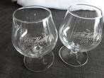 MARTELL (J.F. MARTELL) glazen op voet, 12 cm hoog, 2 stuks, Verzamelen, Ophalen of Verzenden, Zo goed als nieuw, Borrel- of Shotglas