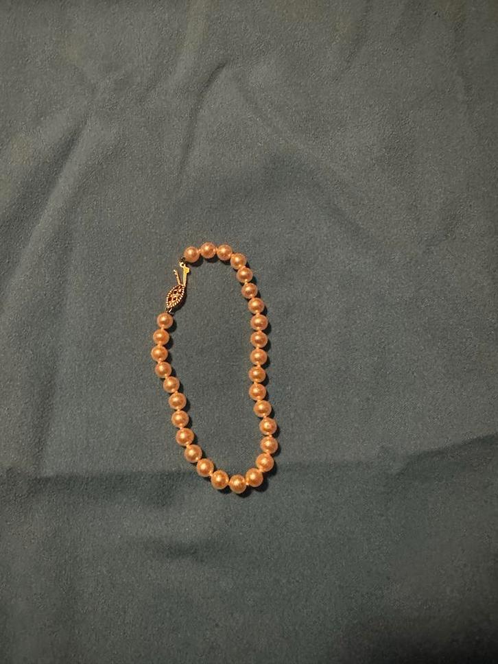 Parels Armband met 14k Gouden Sleutel, Sieraden, Tassen en Uiterlijk, Armbanden, Zo goed als nieuw, Goud, Met bedels of kralen