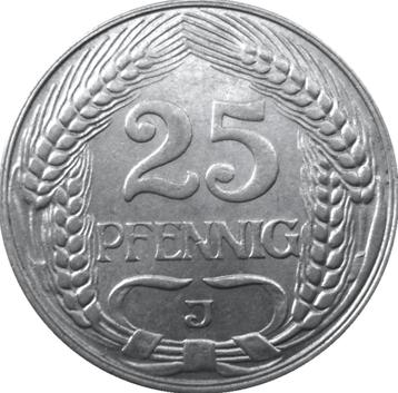 Duitsland 25 pfennig 1912 (J, zeldzaam) beschikbaar voor biedingen