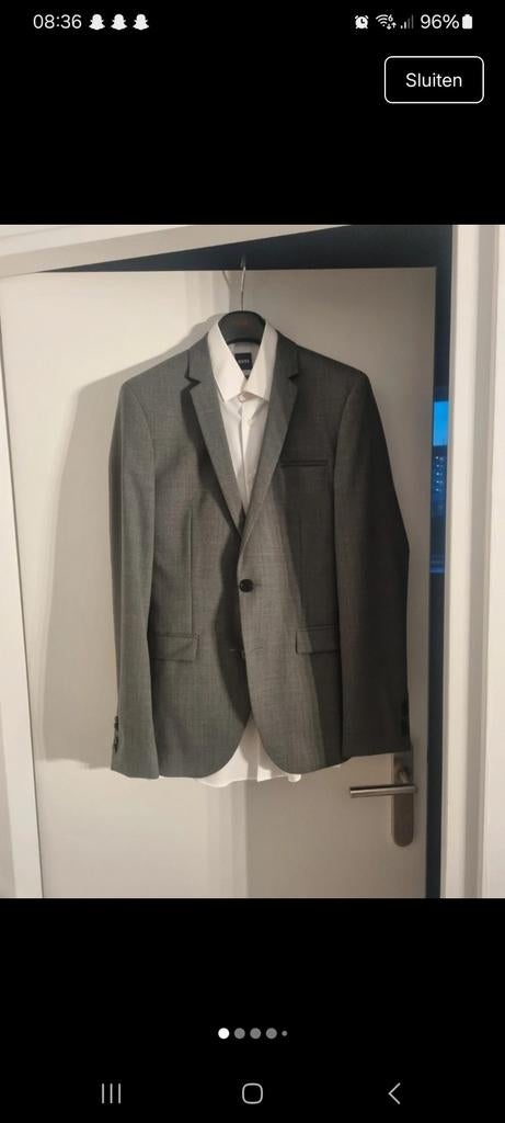 Hugo Boss pak - Grijs - 1x gedragen, Ophalen, Zo goed als nieuw, Grijs, Hugo Boss