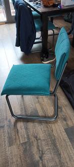 Eettafel stoelen turquoise, Ophalen, Gebruikt, Overige kleuren, Metaal