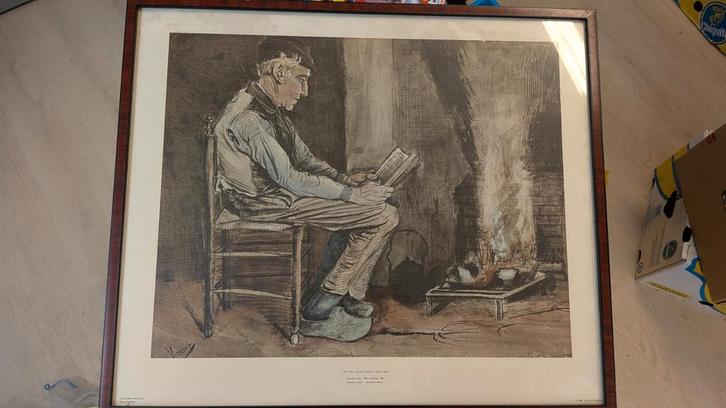 Van Gogh - Lezende Man, Kröller Müller, Antiek en Kunst, Kunst | Tekeningen en Foto's, Ophalen