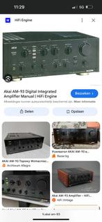 Gezocht!! Akai Am-93, Audio, Tv en Foto, Ophalen of Verzenden, Minder dan 60 watt, Front, Rear of Stereo speakers, Overige merken