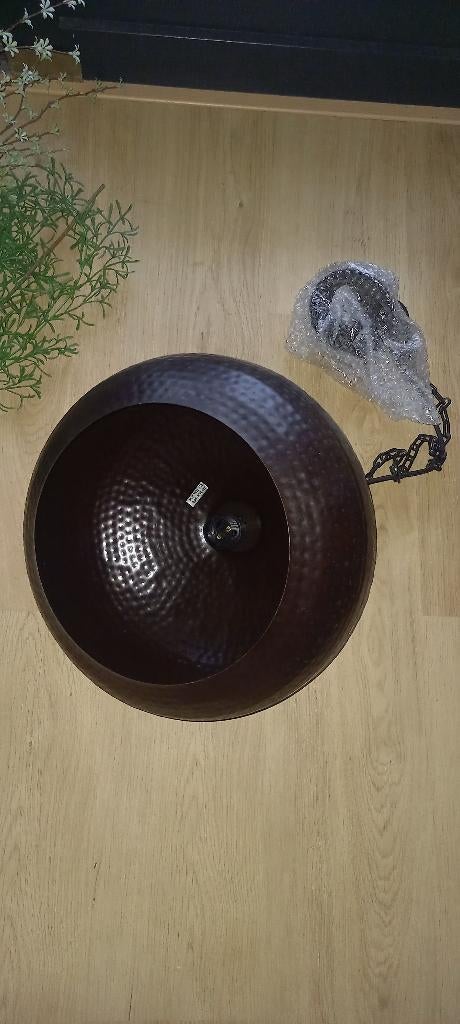 Hanglamp, donkerbruin, Ophalen, Zo goed als nieuw, Glas, Minder dan 50 cm