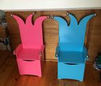 Houten kinder kroonstoelen (2 stuks) – prins & prinses, Ophalen, Zo goed als nieuw, Overige typen