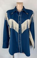 Vintage originele western / cowboy blouse merk Caravan maat, Kleding | Dames, Blouses en Tunieken, Gedragen, Blauw, Maat 42/44 (L)