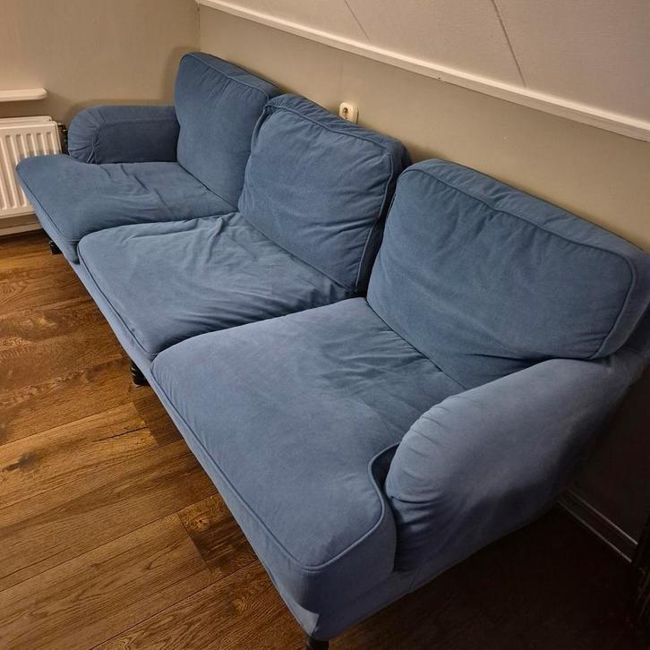 Blauwe Stocksund 3.5 zits bank, Huis en Inrichting, Banken | Bankstellen, Gebruikt, 200 tot 250 cm, 75 tot 100 cm, Ophalen