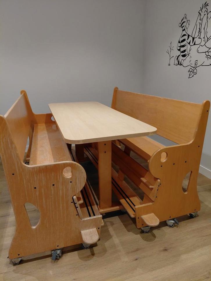 BSO Tafel met Banken, Huis en Inrichting, Complete eetkamers, Gebruikt, Minder dan 4 stoelen, Ophalen