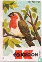 Luciferetiket Kroon - Roodborstje, Verzamelen, Ophalen of Verzenden, Zo goed als nieuw, Luciferdoosjes of -merken