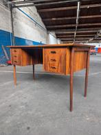 Deens vintage palissander bureau, vrijstaand, Huis en Inrichting, Bureaus, Ophalen, Gebruikt, Bureau