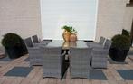 6 persoons wicker diningset met kussens, Tuin en Terras, Wicker, Eettafel, 6 zitplaatsen, Gebruikt