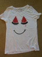 NIEUW Fruitig t-shirt van Only mt. S of 36-38 watermeloen, Only, Wit, Nieuw, Ophalen of Verzenden