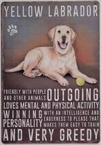 Blonde witte labrador eigenschappen reclamebord van metaal, Dieren en Toebehoren, Info@deconoord.nl, Deco Noord, Nieuw, Ophalen of Verzenden