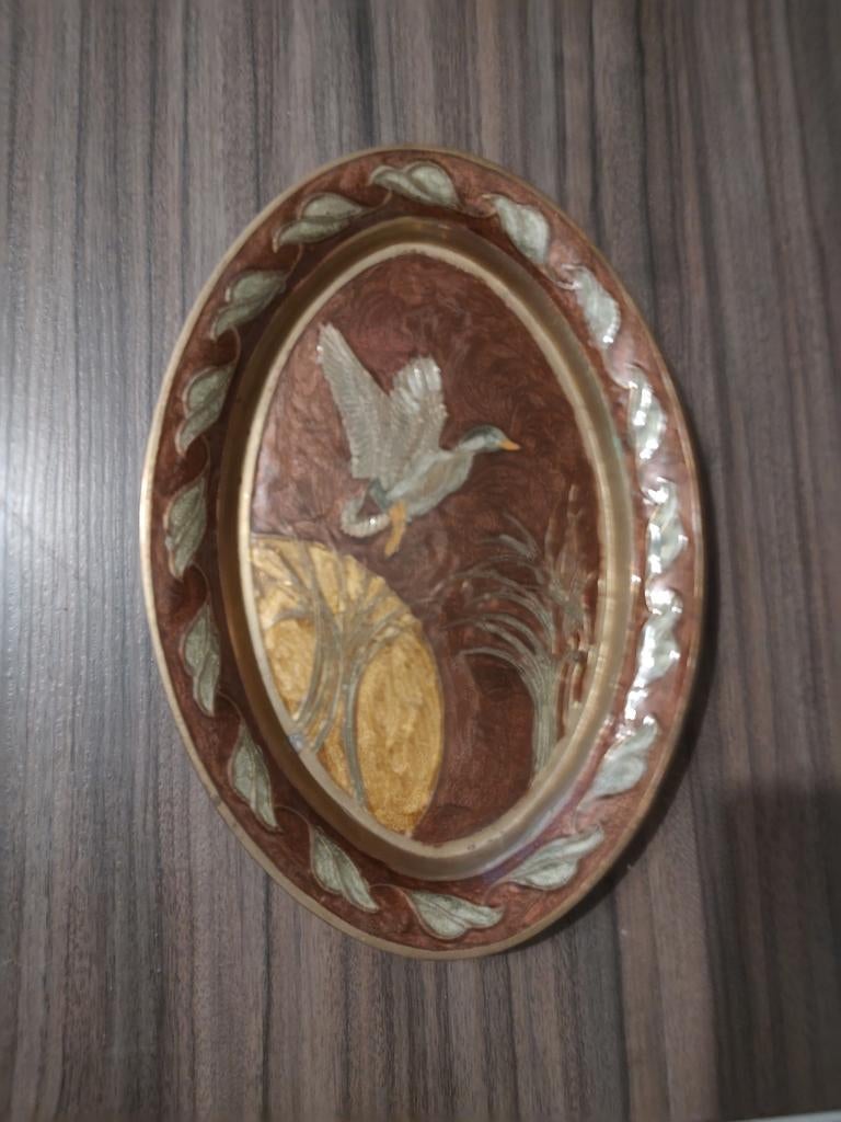 Bronzen Wandbord met Eendenmotief, Ophalen of Verzenden