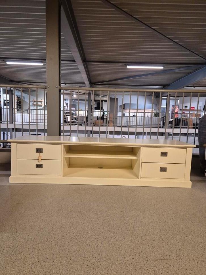 TV meubel - massief vuren - RAL9001, Huis en Inrichting, Kasten | Televisiemeubels, Nieuw, Minder dan 100 cm, 200 cm of meer, 25 tot 50 cm