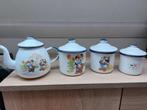 Disney emaille theepotje, vergiet, emmer, melkkan en potjes, Ophalen of Verzenden, Mickey Mouse, Zo goed als nieuw