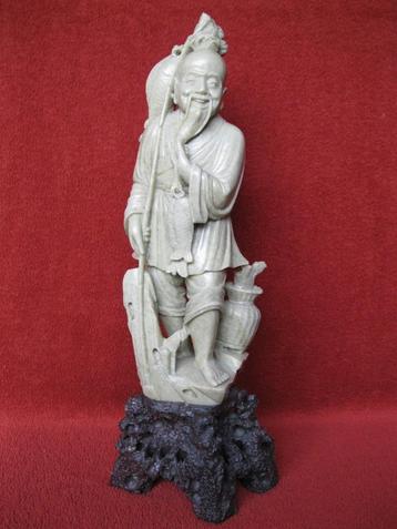 Mooie jade Chinese visser 45cm