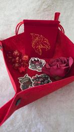 Romantische Rode D&D Dice Set, Een of twee spelers, Ophalen of Verzenden, Nieuw