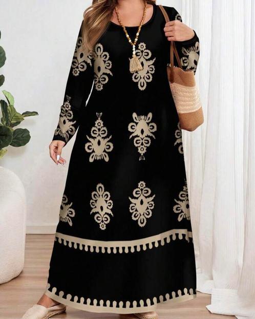 Maxi jurk Boho Zwart ** NIEUW **, Kleding | Dames, Grote Maten, Nieuw, Jurk, Zwart, Verzenden