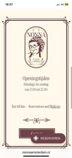 Restaurant Nonna Amsterdam, Twee personen, Cadeaubon, Overige typen