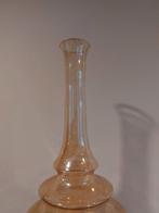 Retro vaas van dun amberglas – mid-century stijl – 34 cm, Huis en Inrichting, Woonaccessoires | Vazen, Overige kleuren, Onbekend