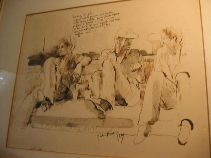 Tekening Jean Pécasse (1937 - 2022), Antiek en Kunst, Kunst | Tekeningen en Foto's, Ophalen