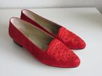 Dungelmann Rode instappers, pumps met lage hak maat 37,5, Instappers, Ophalen of Verzenden, Zo goed als nieuw, Rood