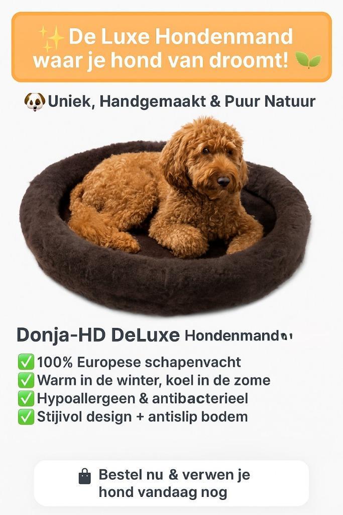 Donja-HD hondenmand schapenvacht 50cm-binnenkussen-antislip, Dieren en Toebehoren, Hondenmanden, Nieuw, Overige, Ophalen of Verzenden