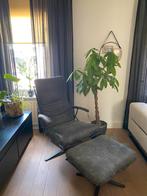 Tiberius Relax Fauteuil met Hocker, Huis en Inrichting, Fauteuils, Ophalen, Zo goed als nieuw, Leer, 75 tot 100 cm