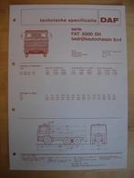 DAF FAT 2000 DH Technische Specificatie folder 1975 – 6x4, Ophalen, Zo goed als nieuw, Overige merken, DAF