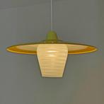 vintage design LAMP Mid Century geel opaalglas Retro fifties, Gebruikt, Ophalen of Verzenden, Glas, Minder dan 50 cm