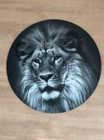 Muurcirkel Leeuw Zwart-Wit - 60cm, Huis en Inrichting, Woonaccessoires | Wanddecoraties, Ophalen, Nieuw