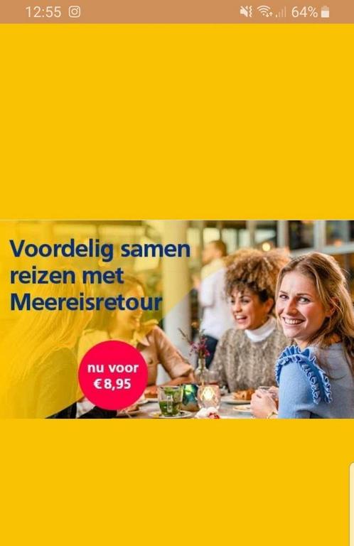 NS Meereisretour, Meereiskaart, Dagretour, Treinkaartje., Tickets en Kaartjes, Trein, Bus en Vliegtuig