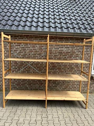 Houten stelling legbordstelling magazijnstelling 60cm diep beschikbaar voor biedingen