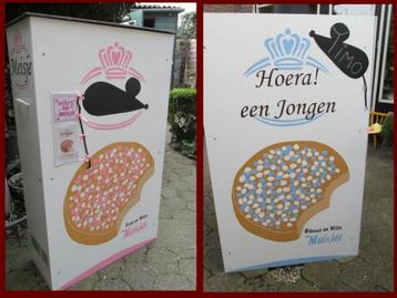 Blauw en Roze Megapak Beschuit met Muisjes Geboortebord e.a beschikbaar voor biedingen