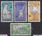 Tsjechoslowakije 1974 Zoo IJsbeer Slingeraap Kameel Olifant, Verzenden, Gestempeld, Dier of Natuur