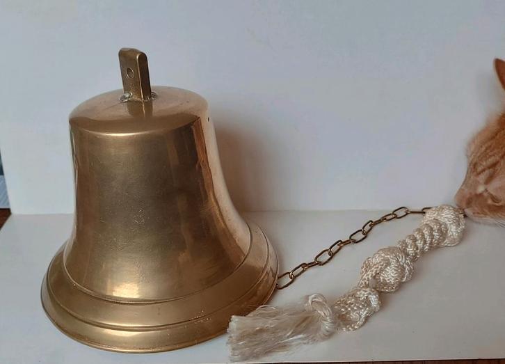 Mooie oude koperen scheepsbel - 18cm, Antiek en Kunst, Antiek | Koper en Brons, Koper, Ophalen of Verzenden