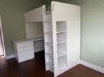 Hoogslaper, wit, Smastad/Stuva Ikea 90x200, met kast, bureau, Ophalen, Zo goed als nieuw, Hoogslaper
