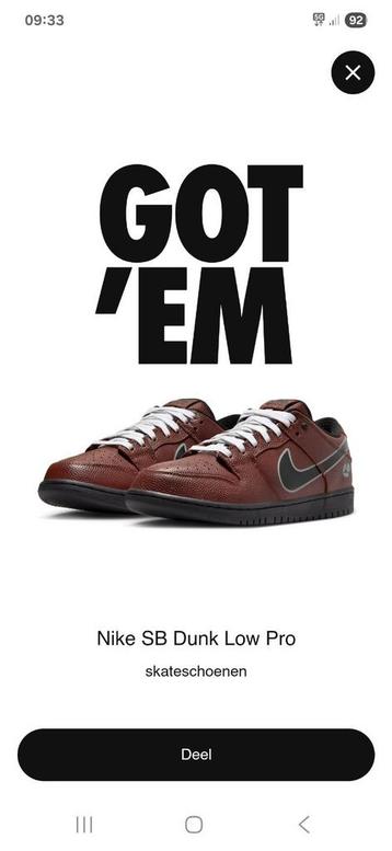 Nike SB Dunk Low Pro Limosine Skateboards beschikbaar voor biedingen