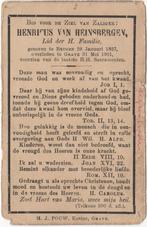 Henricus van Heinsbergen 1827 Beugen + 1901 Grave, 74 jr, Verzamelen, Verzenden